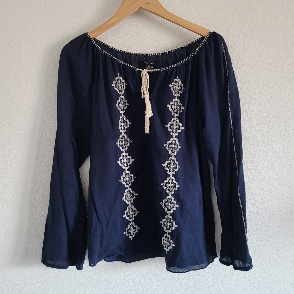 Lucky Brand embroidered peasant top - Picture 4 of 8